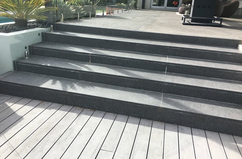 Decking and swimming pool image