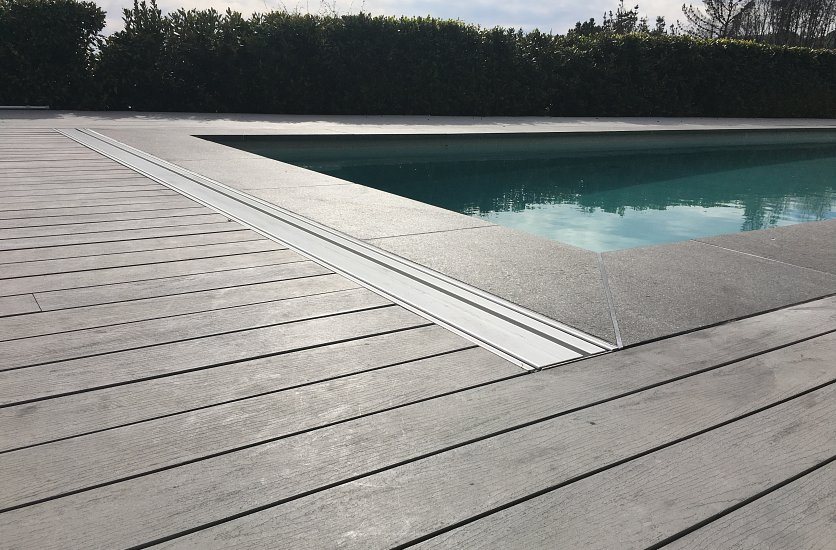 Decking and swimming pool image