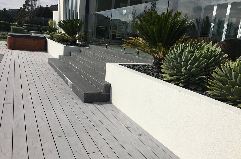 Decking and swimming pool image