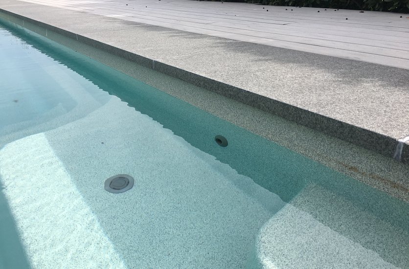 Decking and swimming pool image
